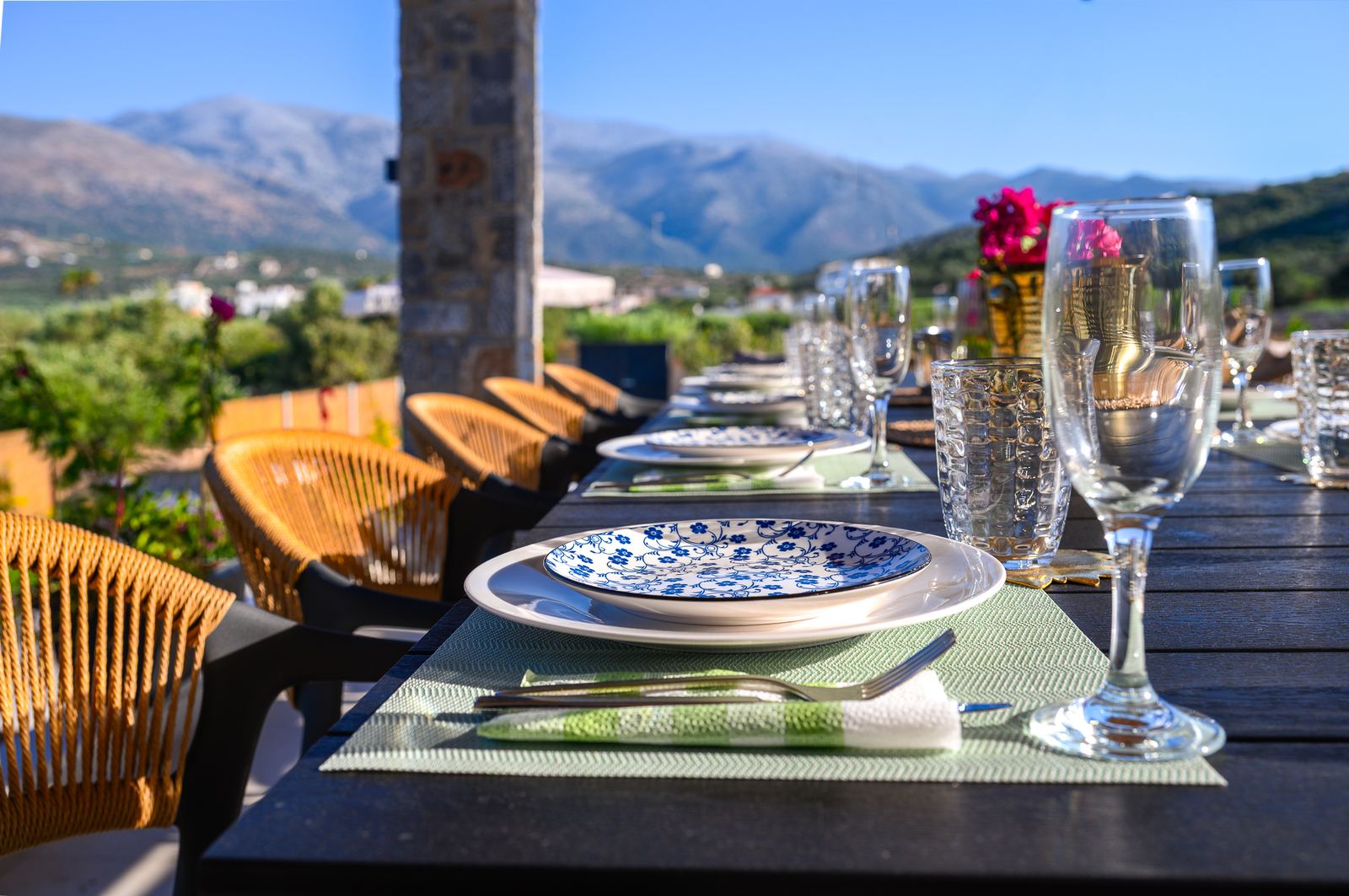 Dining under the pergola